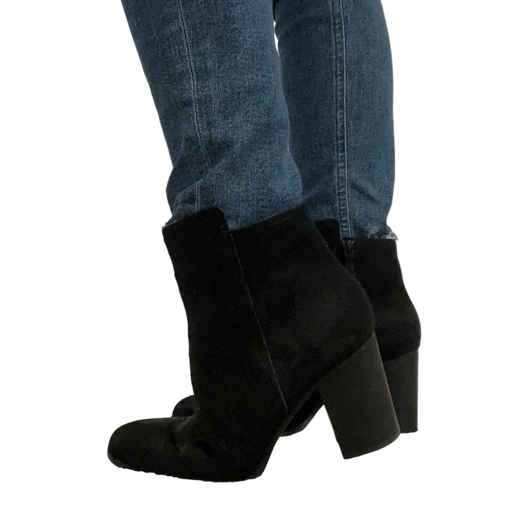 Cole Haan Black Calf Hair & Suede Heeled Boots